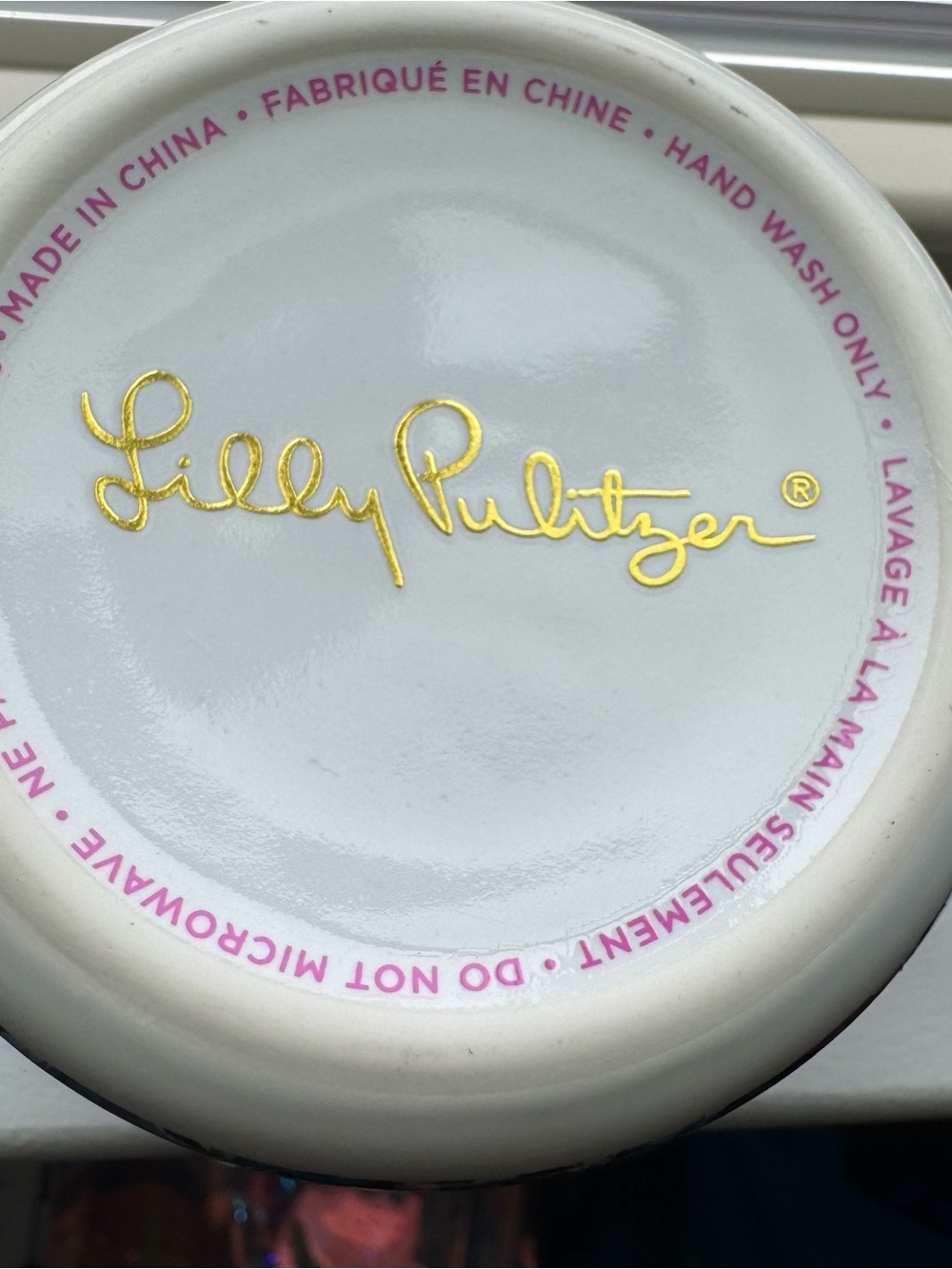 Lilly Pulitzer “Dazzle” 12oz Ceramic Mug, Floral Pattern Gold Handle, Multicolor - Picture 6 of 6